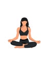 athletic girl yogi sitting in lotus pose Royalty Free Stock Photo